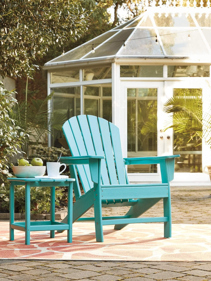 Sundown Treasure Adirondack Chair with End Table P012P1 Blue Contemporary Outdoor Package By Ashley - sofafair.com