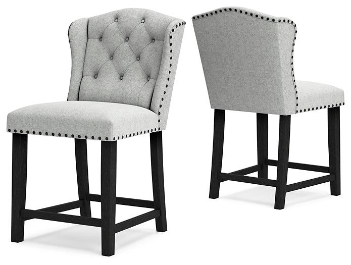 Jeanette Counter Height Bar Stool D702-124 Black/Gray Casual Barstool By Ashley - sofafair.com