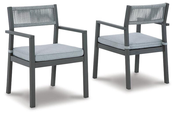 Eden Town Arm Chair with Cushion (Set of 2) P358-601A White Casual Outdoor Dining Chair By Ashley - sofafair.com