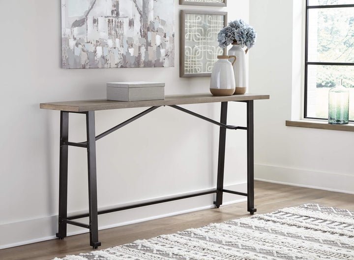 Lesterton Long Counter Table D334-52 Metallic Casual Counter Height Table By Ashley - sofafair.com