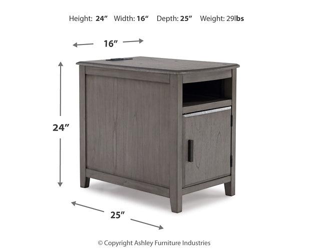 Devonsted Chairside End Table T310-417 Black/Gray Casual End Table Chair Side By AFI - sofafair.com