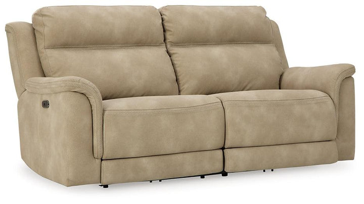 Next-Gen DuraPella Power Reclining Sofa 5930247 Brown/Beige Contemporary Motion Upholstery By Ashley - sofafair.com