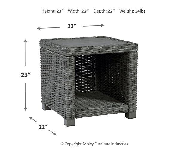 P518-702 Black/Gray Casual Elite Park Outdoor End Table By Ashley - sofafair.com