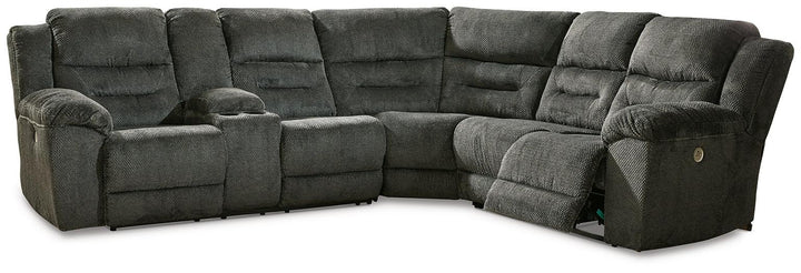 Nettington 3-Piece Power Reclining Sectional 44101S1 Black/Gray Contemporary Motion Sectionals By Ashley - sofafair.com