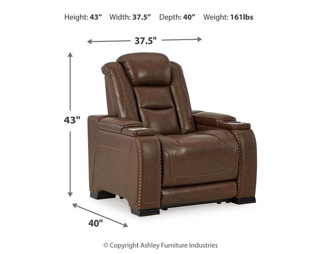 The Man-Den Power Recliner U8530613 Brown/Beige Contemporary Motion Upholstery By Ashley - sofafair.com
