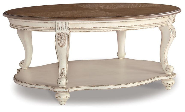 Realyn Coffee Table T743-0 White Casual Cocktail Table By Ashley - sofafair.com