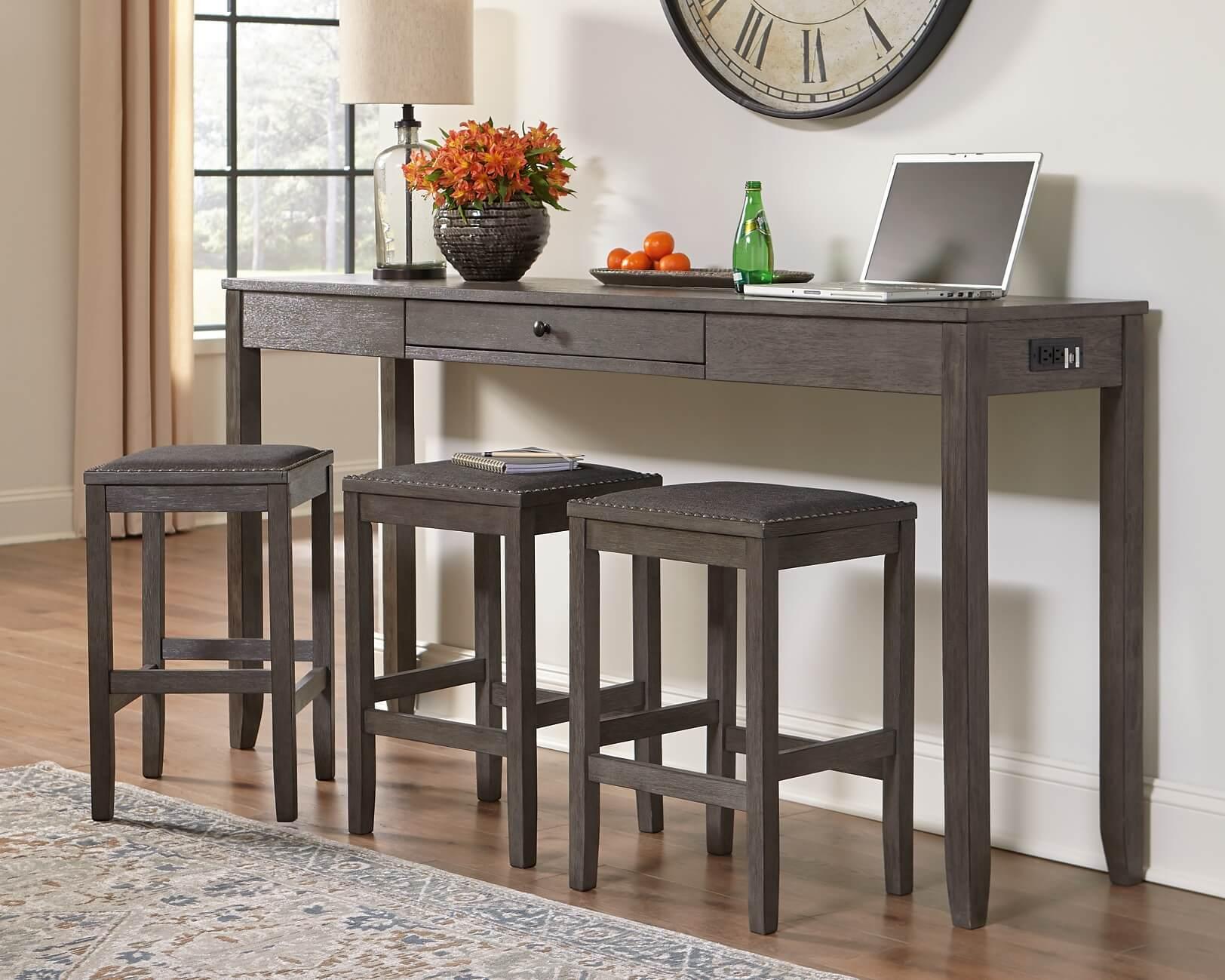 Ashley Caitbrook Counter Height Dining Table and Bar Stools (Set of 3 ...