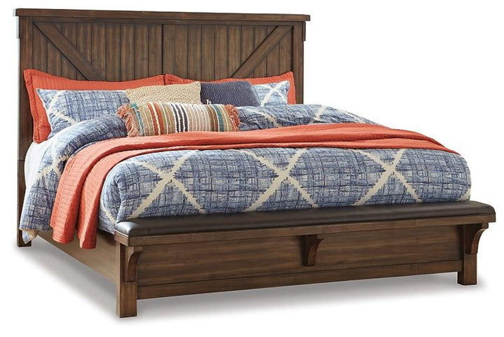 Lakeleigh King Panel Bed with Upholstered Bench B718B9 Brown/Beige Casual Master Beds By Ashley - sofafair.com