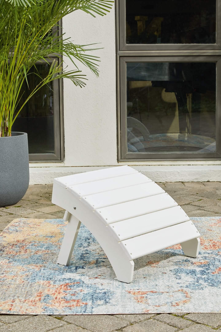 Sundown Treasure Ottoman P011-813 White Contemporary Outdoor Ottoman By Ashley - sofafair.com