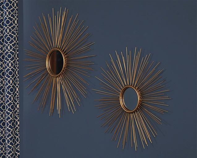 Doniel Accent Mirror (Set of 2) A8010054 Metallic Contemporary Wall Art (Standard) By Ashley - sofafair.com