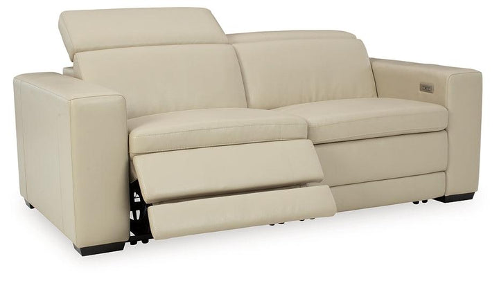 Texline 3-Piece Power Reclining Loveseat U59604S6 Brown/Beige Contemporary Motion Sectionals By Ashley - sofafair.com