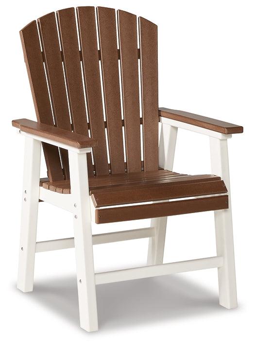 Genesis Bay Outdoor Dining Arm Chair (Set of 2) P212-601A White Contemporary Outdoor Dining Chair By Ashley - sofafair.com