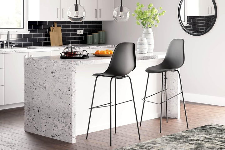 Forestead Bar Height Bar Stool D130-130 Black/Gray Contemporary Barstool By Ashley - sofafair.com