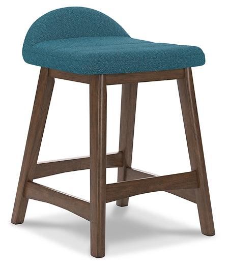 Lyncott Counter Height Bar Stool D615-324 Blue Contemporary Barstool By Ashley - sofafair.com