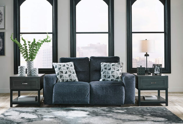 Paulestein Power Reclining Loveseat 1550474 Blue Contemporary Motion Upholstery By AFI - sofafair.com