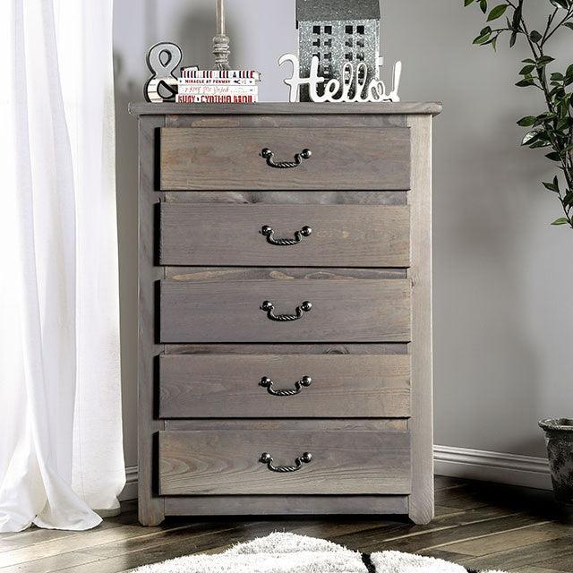 Rockwall AM7973C Weathered Gray Rustic Chest By Furniture Of America - sofafair.com