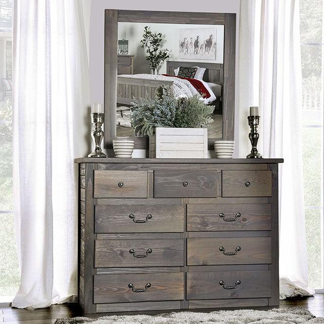 Rockwall AM7973D Weathered Gray Rustic Dresser By Furniture Of America - sofafair.com