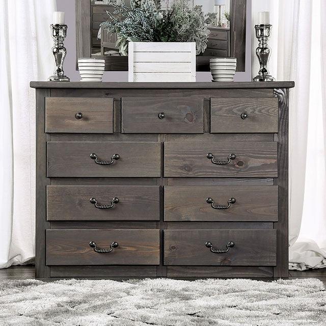 Rockwall AM7973D Weathered Gray Rustic Dresser By Furniture Of America - sofafair.com