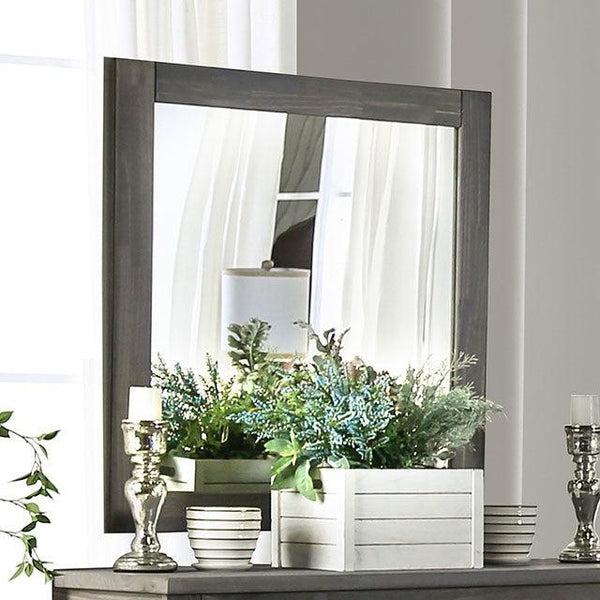 Rockwall AM7973M Weathered Gray Rustic Mirror By Furniture Of America - sofafair.com