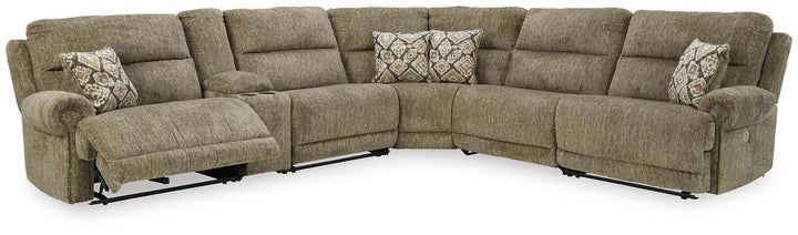 Lubec 6-Piece Power Reclining Sectional 85407S3 Brown/Beige Contemporary Motion Sectionals By AFI - sofafair.com