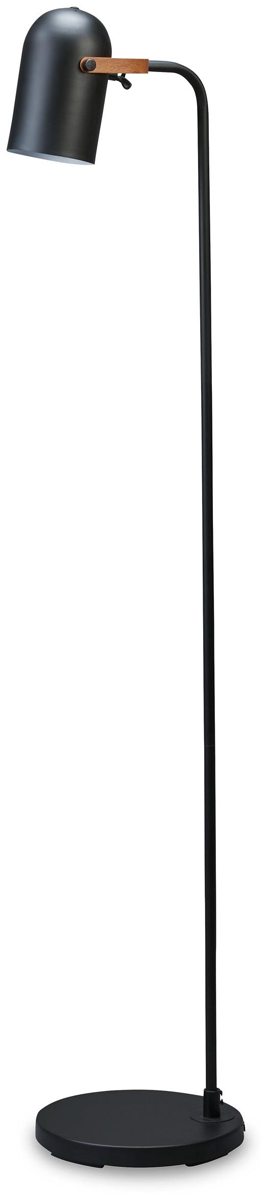 L206081 Black/Gray Contemporary Ridgewick Floor Lamp By Ashley - sofafair.com