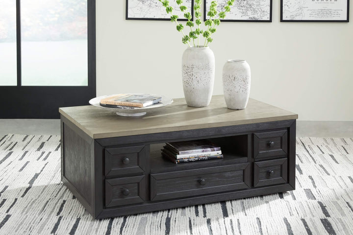 Foyland Lift-Top Coffee Table T979-9 Black/Gray Contemporary Cocktail Table Lift By Ashley - sofafair.com