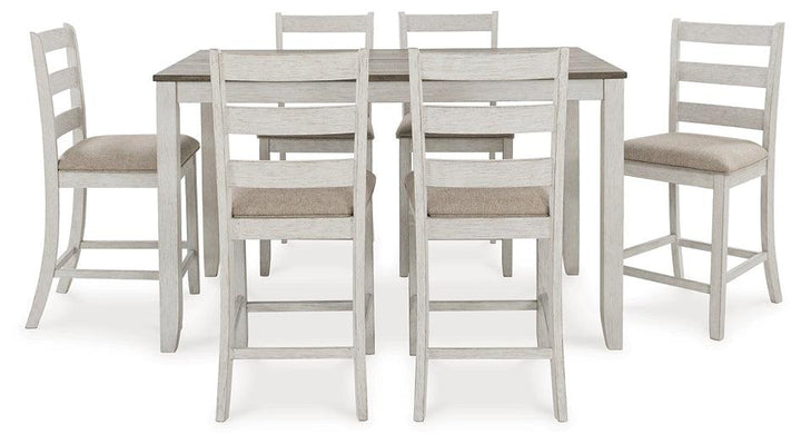 Skempton Counter Height Dining Table and Bar Stools (Set of 7) D394-423 White Casual Counter Height Table By Ashley - sofafair.com