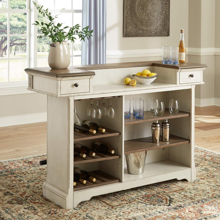 Realyn Bar D743-65 White Casual Formal Dining Cases By AFI - sofafair.com