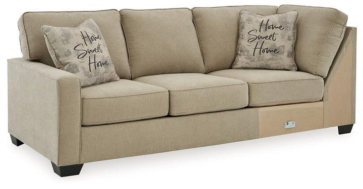 Lucina 2-Piece Sectional 59006S1 Brown/Beige Casual Stationary Sectionals By AFI - sofafair.com