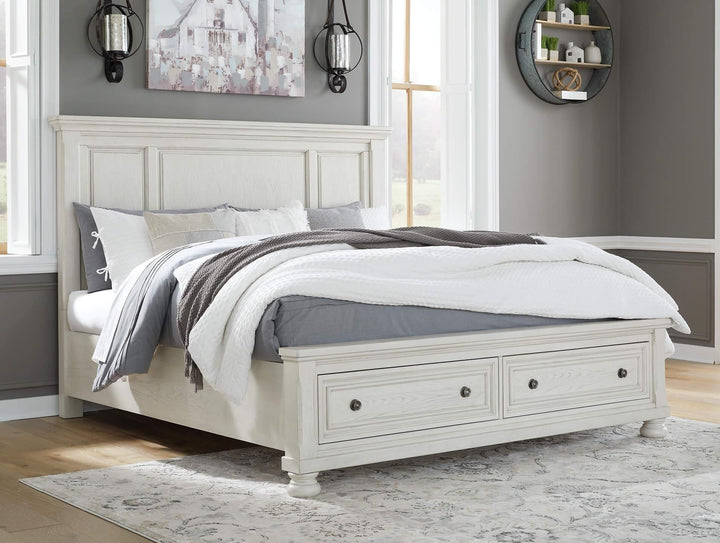 Robbinsdale King Panel Storage Bed B742B25 White Casual Master Beds By Ashley - sofafair.com