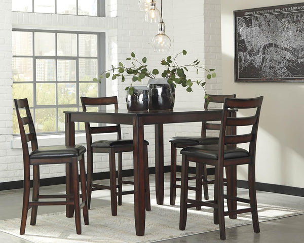 Coviar Counter Height Dining Table and Bar Stools (Set of 5) D385-223 Brown/Beige Casual Counter Height Table By Ashley - sofafair.com