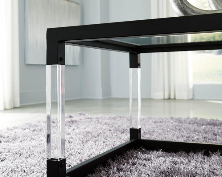 Nallynx Coffee Table T197-1 Black/Gray Contemporary Cocktail Table By Ashley - sofafair.com