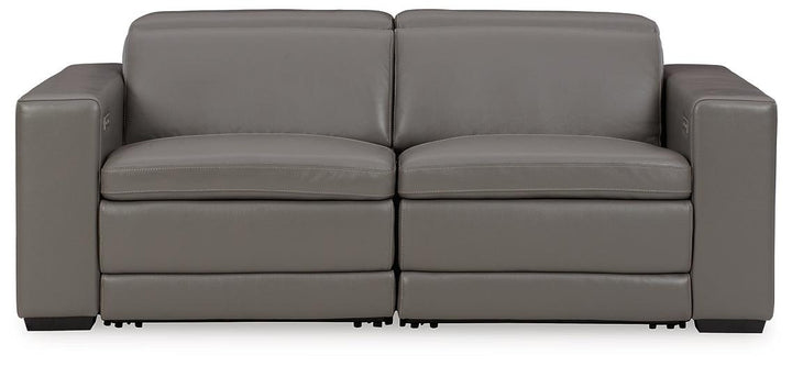 Texline 3-Piece Power Reclining Sectional U59603S6 Black/Gray Contemporary Motion Sectionals By Ashley - sofafair.com