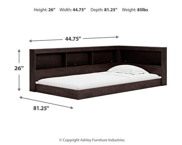 Piperton Twin Bookcase Storage Bed EB5514B1 Black/Gray Contemporary Youth Beds By AFI - sofafair.com