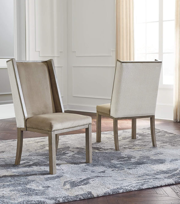 Chrestner Dining Chair D983-02 White Contemporary Formal Seating By AFI - sofafair.com