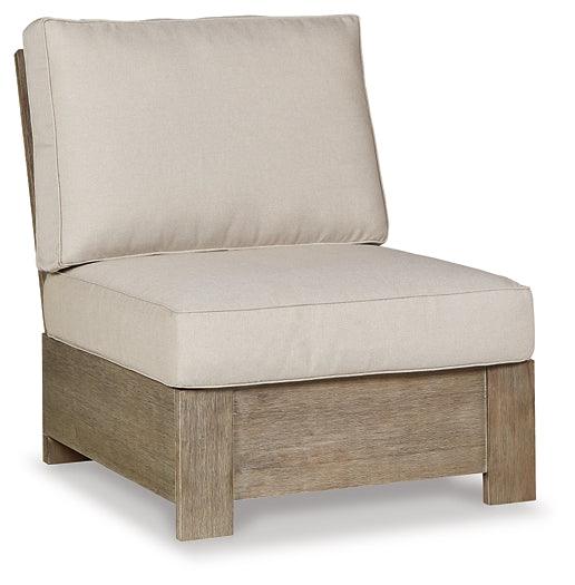 Silo Point Outdoor Armless Chair with Cushion P804-846 Brown/Beige Contemporary Outdoor Lounge Chair By Ashley - sofafair.com