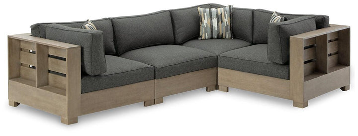 P660P5 Brown/Beige Casual Citrine Park 4-Piece Outdoor Sectional By Ashley - sofafair.com