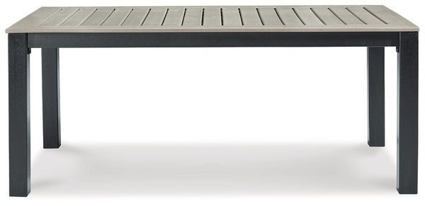 P384-625 Black/Gray Contemporary Mount Valley Outdoor Dining Table By Ashley - sofafair.com