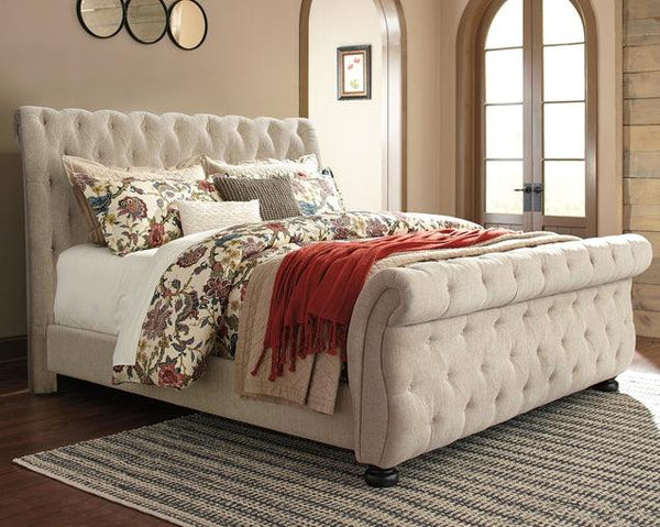 Willenburg King Upholstered Sleigh Bed B643B7 Brown/Beige Casual Master Beds By Ashley - sofafair.com