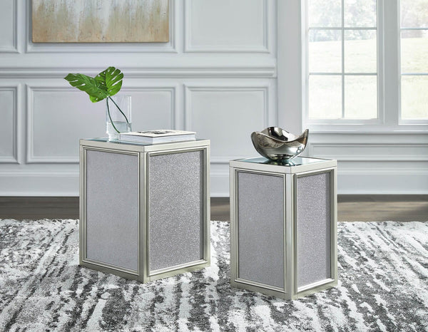 Traleena Nesting End Table (Set of 2) T957-16 Metallic Contemporary Motion Occasionals By AFI - sofafair.com