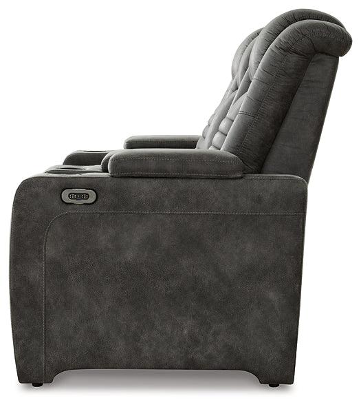 Soundcheck Power Reclining Loveseat with Console 3060618 Brown/Beige Contemporary Motion Upholstery By Ashley - sofafair.com