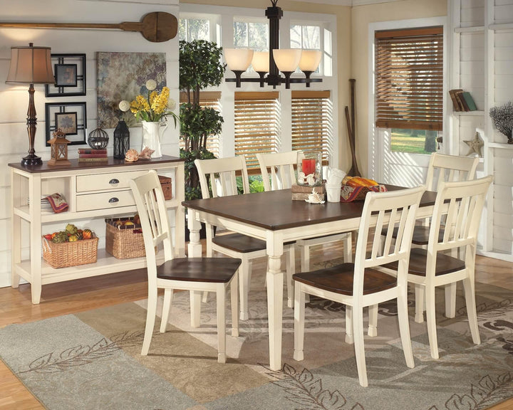 Whitesburg Dining Table and 6 Chairs with Server D583D23 Brown/Beige Casual Dining Package By Ashley - sofafair.com
