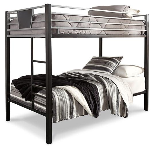 Dinsmore Twin over Twin Bunk Bed with Ladder B106-59 Black/Gray Contemporary Youth Beds By Ashley - sofafair.com