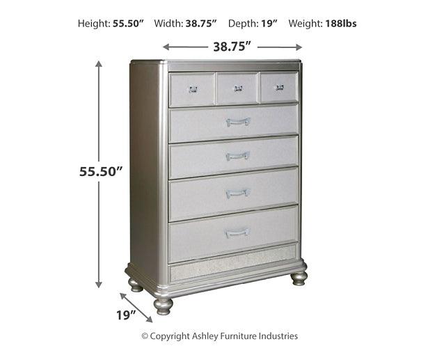 Coralayne Chest of Drawers B650-46 Metallic Traditional Master Bed Cases By Ashley - sofafair.com