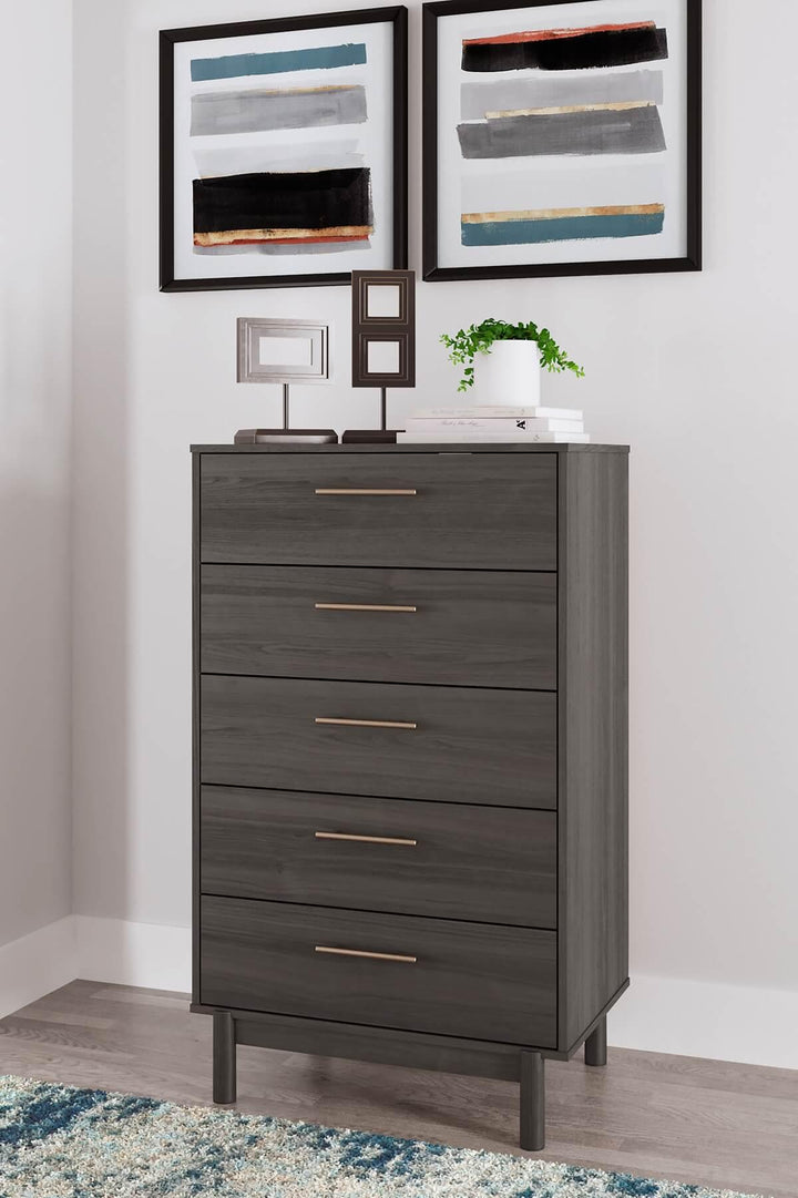 Brymont Chest of Drawers EB1011-245 Black/Gray Contemporary Master Bed Cases By AFI - sofafair.com