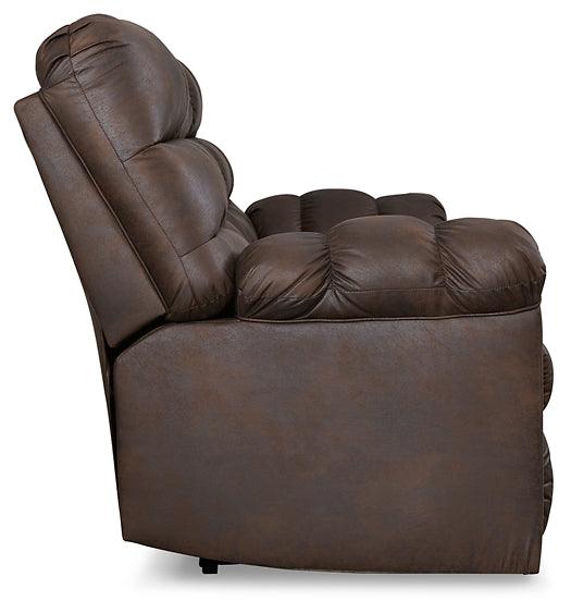 Derwin Reclining Sofa with Drop Down Table 2840189 Brown/Beige Contemporary Motion Upholstery By Ashley - sofafair.com