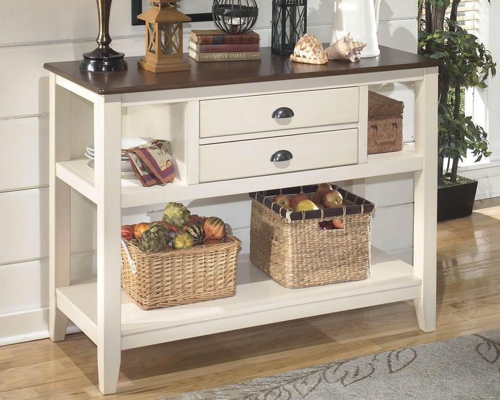 Whitesburg Dining Server D583-59 Brown/Beige Casual Casual Dining Cases By Ashley - sofafair.com