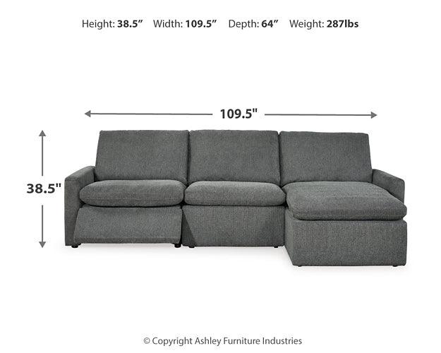 Hartsdale 3-Piece Right Arm Facing Reclining Sofa Chaise 60508S6 Black/Gray Contemporary Motion Sectionals By Ashley - sofafair.com