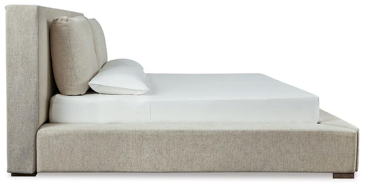 Langford Queen Upholstered Bed B760B3 Brown/Beige Casual Master Beds By Ashley - sofafair.com