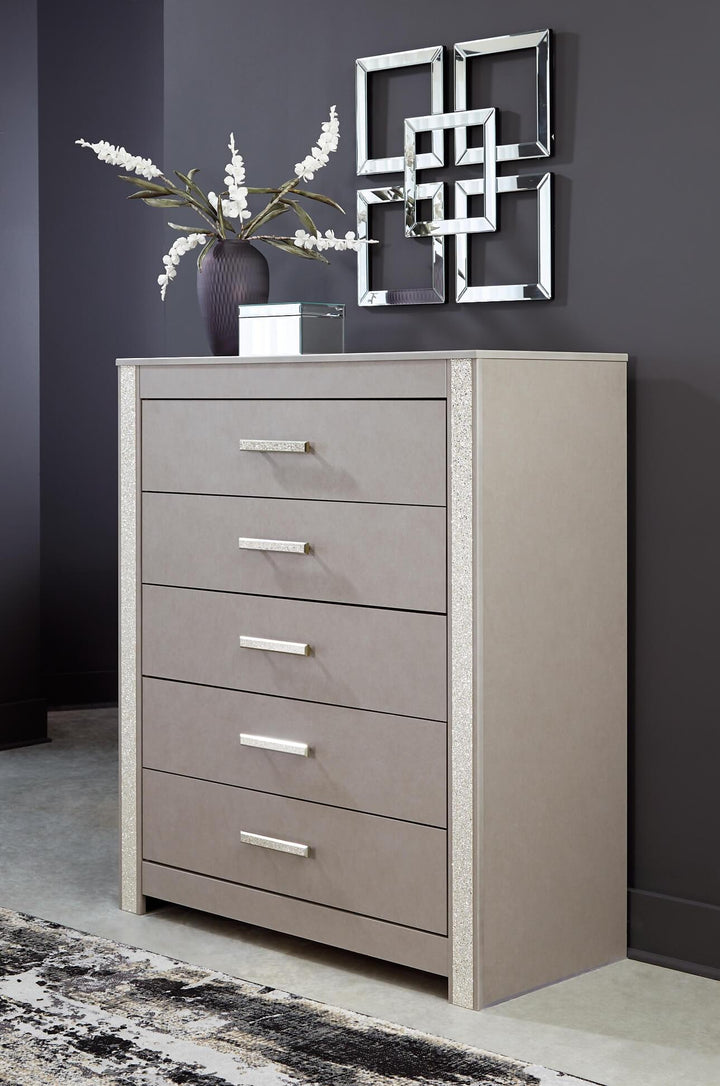 Surancha Chest of Drawers B1145-345 Black/Gray Contemporary Master Bed Cases By AFI - sofafair.com